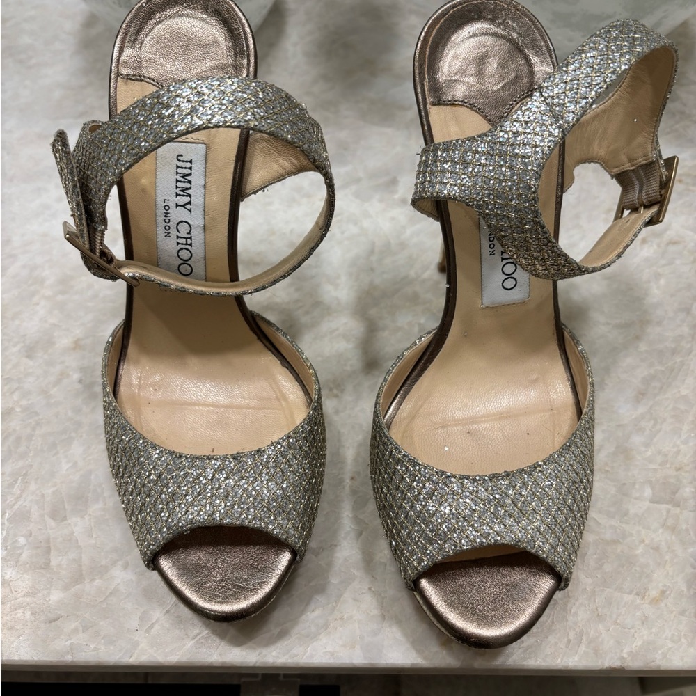 Jimmy Choo Glittering Gold Heels